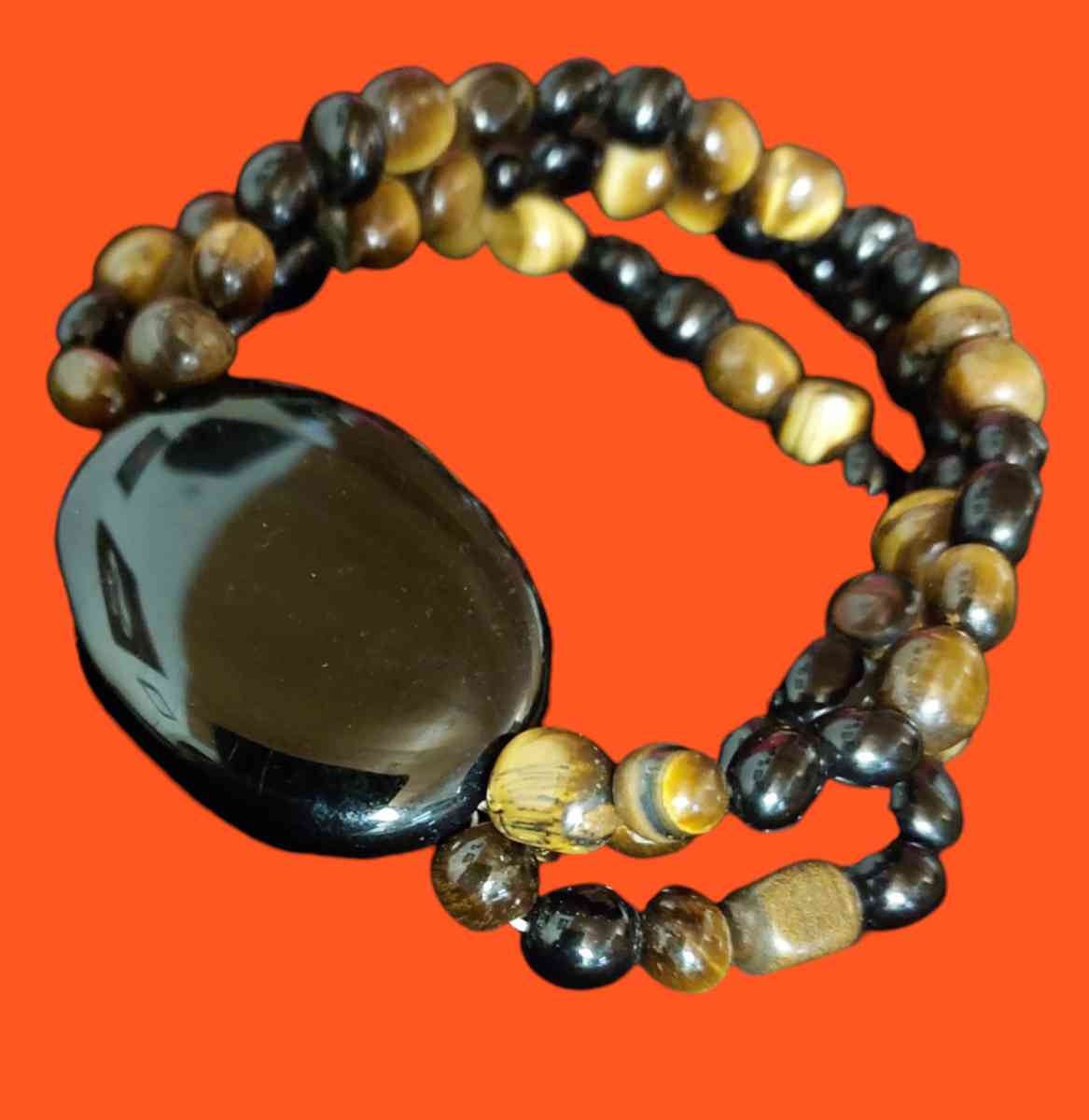 Tigers eye large stone Necklace and Bracelet set - Elkhart, Texas - FleaMarketBay