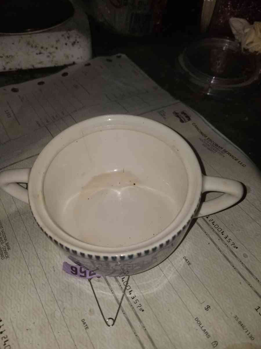 Currier Ives Sugar Bowl Porcelain - Brazoria, Texas - FleaMarketBay