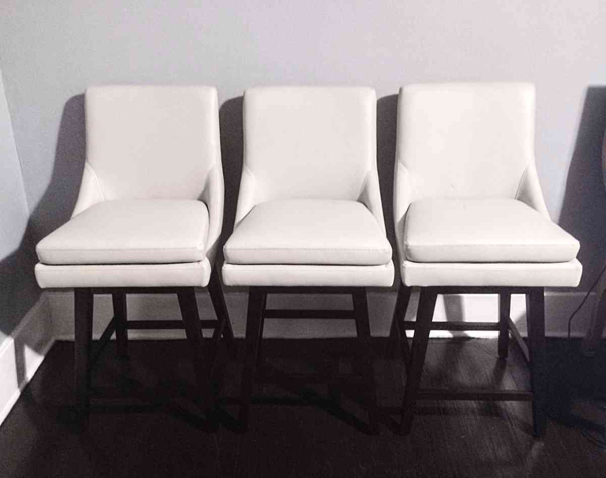 Lissa Light Gray Faux Leather Swivel Counter Stool Set - Detroit, Michigan