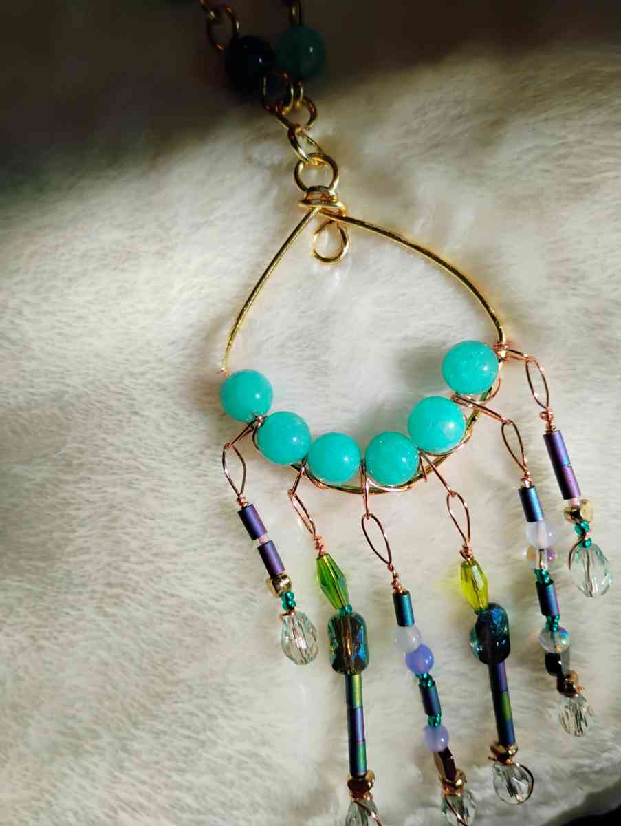 handmade necklace recycled copper natural stones - Atlanta, Georgia