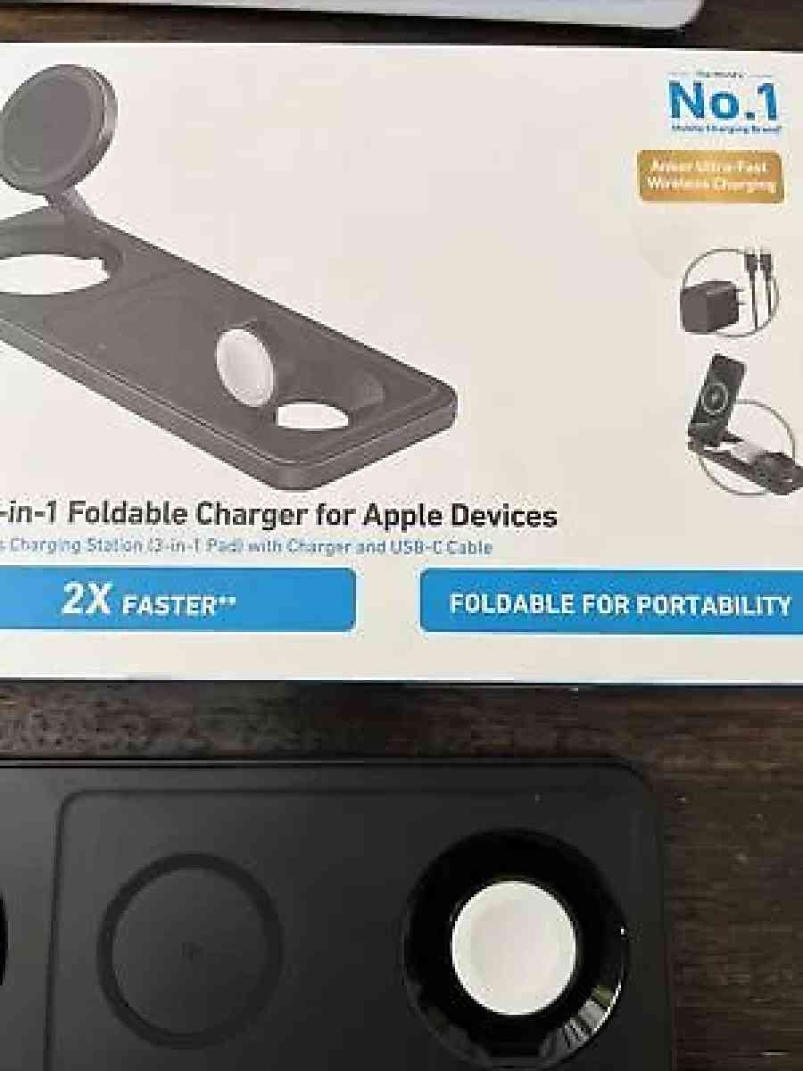 UltraFast 3in1 Anker Wireless Charging Station Foldable - San Francisco, California - FleaMarketBay