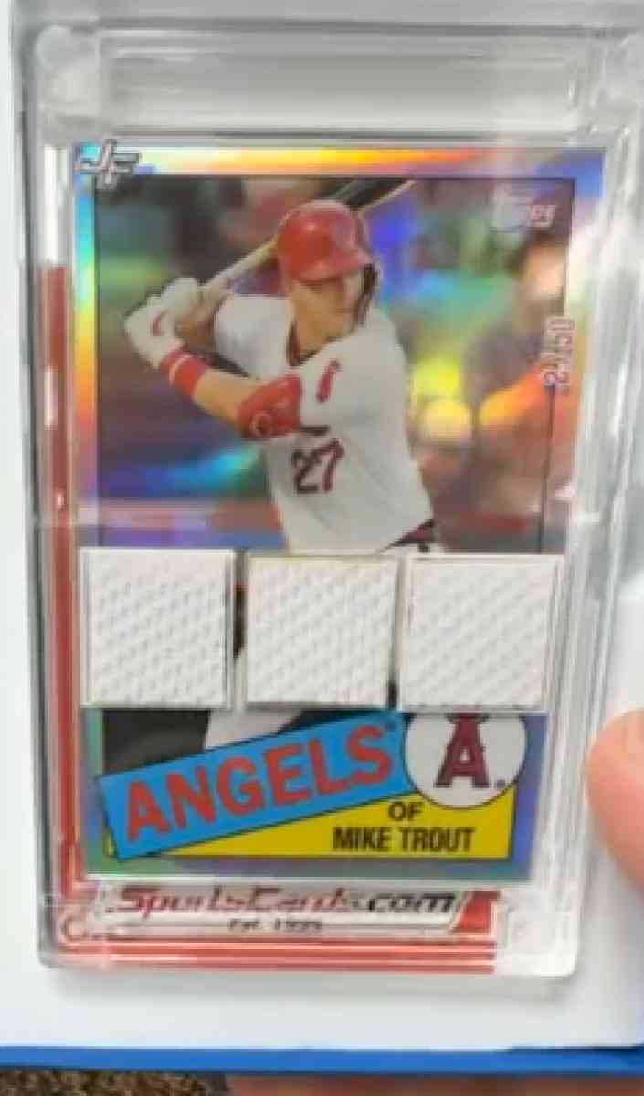 Mike Trout 3 Swatch Baseball Card - Edison, New Jersey