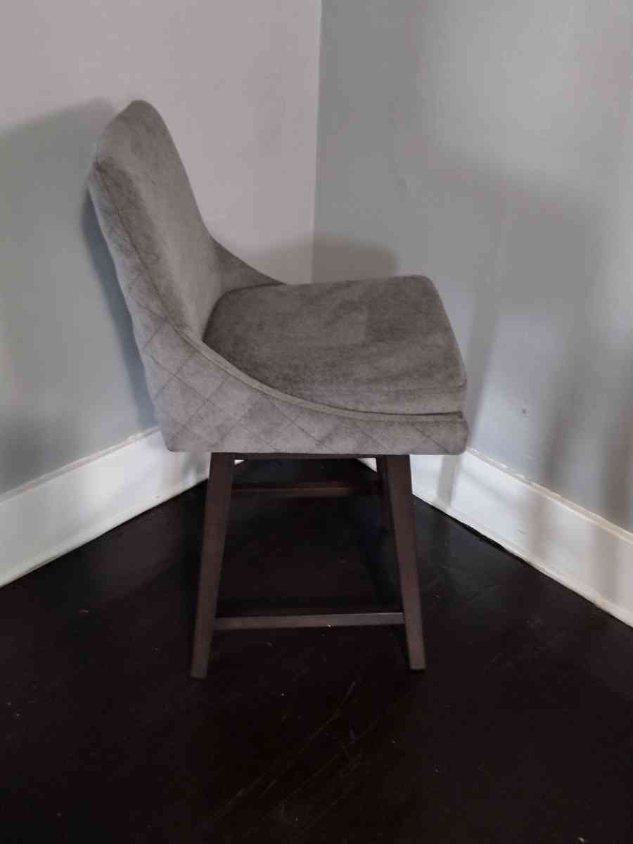 Lissa Fog Fabric Swivel Bar Counter Stool - Detroit, Michigan - FleaMarketBay