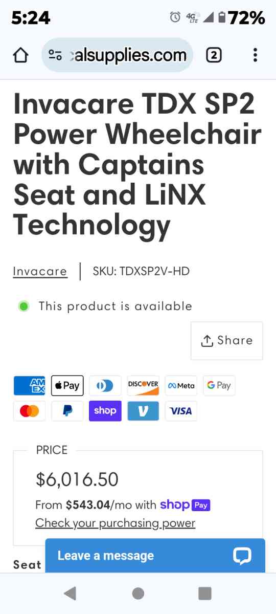 Invacare Power Wheelchair - San Diego, California - FleaMarketBay