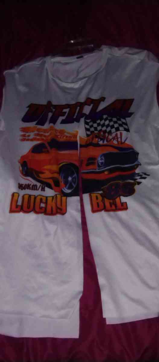 Plus size 4X Graphic race car high split hem tank top - Wilson, North Carolina - FleaMarketBay