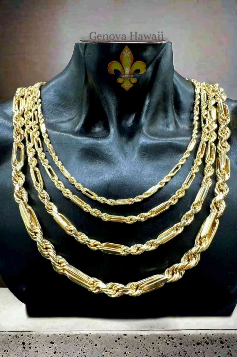 Luxury Italian Milano gold over silver chains available - Houston, Texas - FleaMarketBay