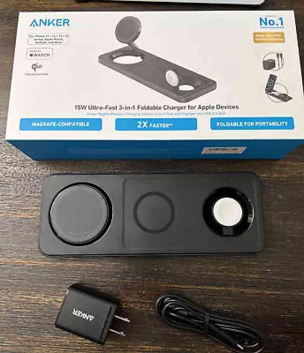 UltraFast 3in1 Anker Wireless Charging Station Foldable - San Francisco, California - FleaMarketBay