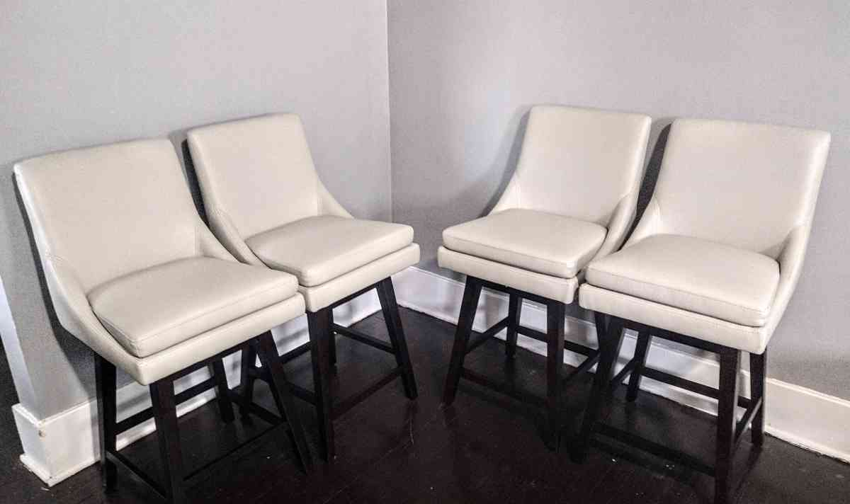 Lissa Light Gray Faux Leather Swivel Counter Stool Set Of 4 - Detroit, Michigan - FleaMarketBay