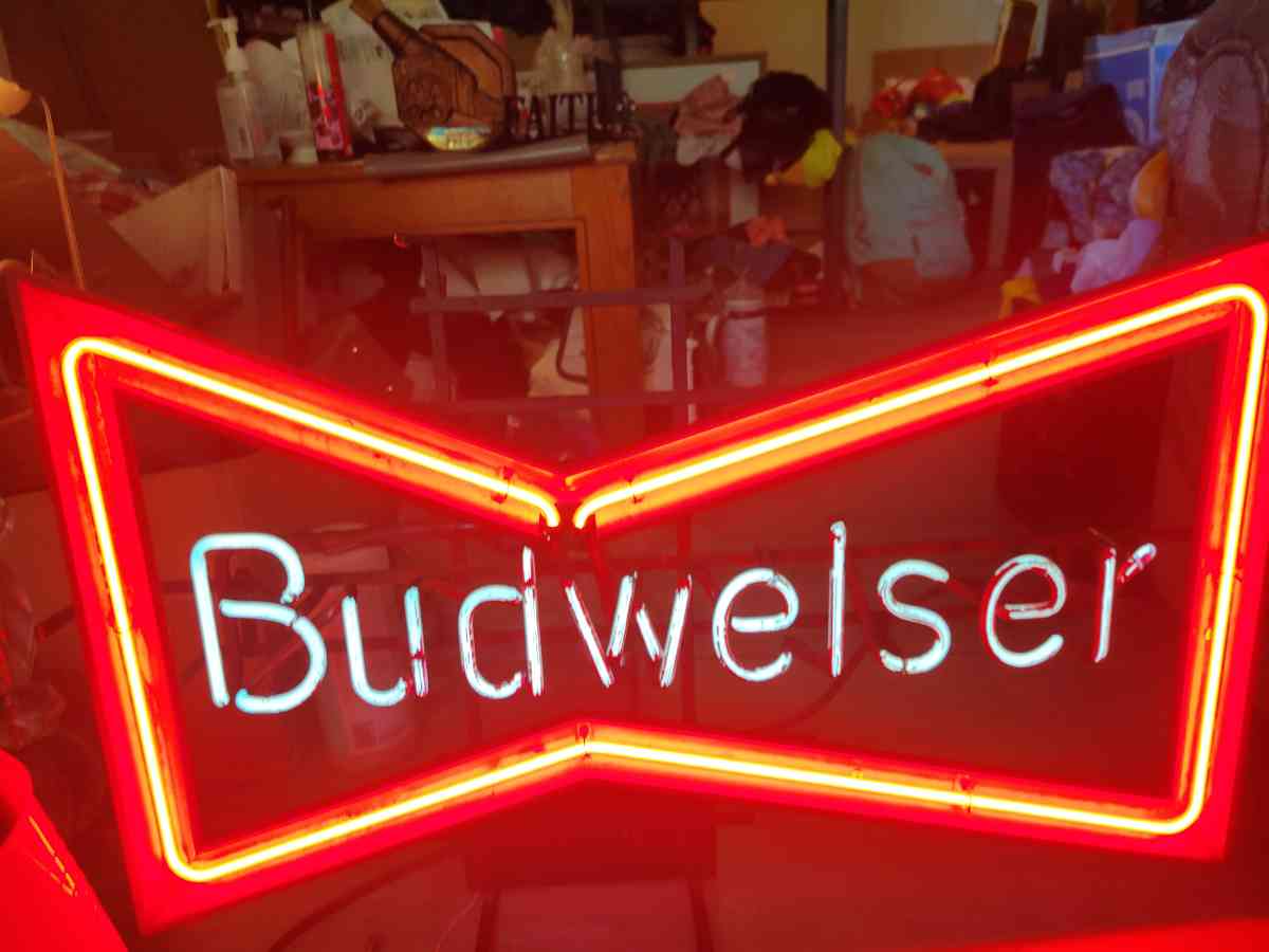very rare vintage Budweiser neon beer Ad sign - Cleveland, Ohio - FleaMarketBay