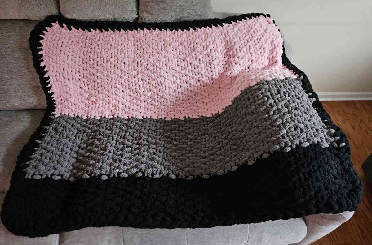 Tri Color Chenille Blanket - Durham, North Carolina - FleaMarketBay