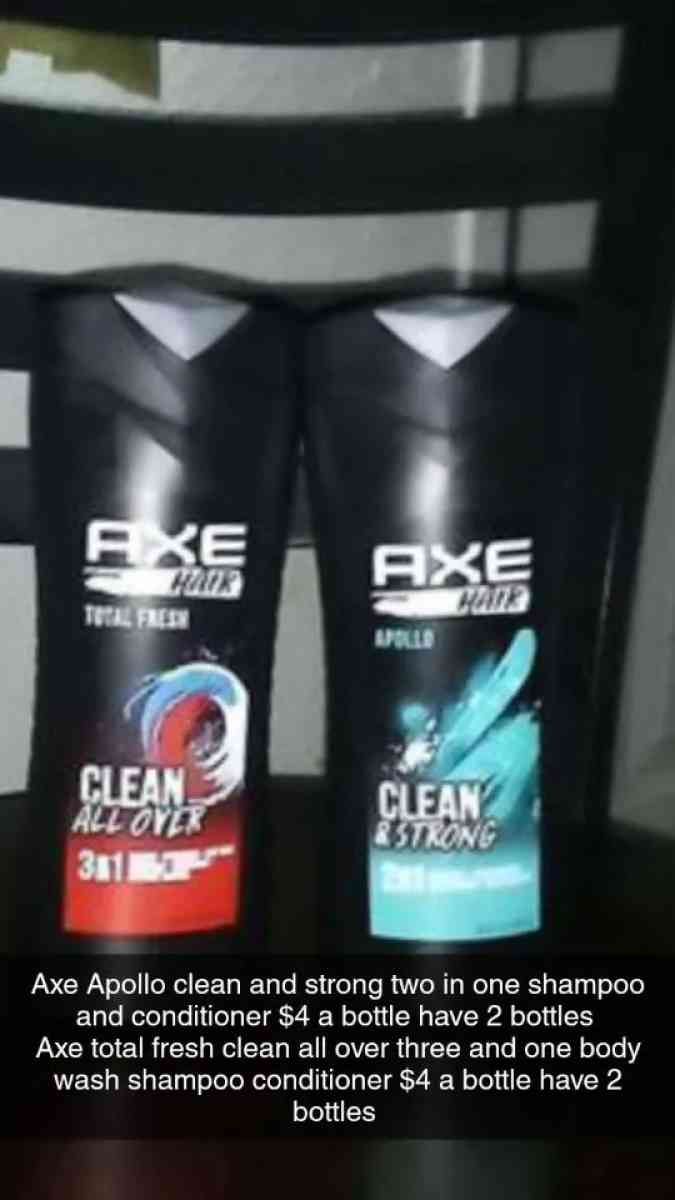 mens axe shampoo conditioner body wash and spray
