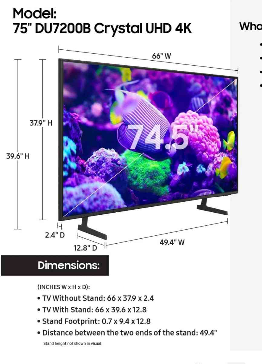 Samsung 75in 4K UHD Smart TV with Firestick - Calumet City, Illinois - FleaMarketBay