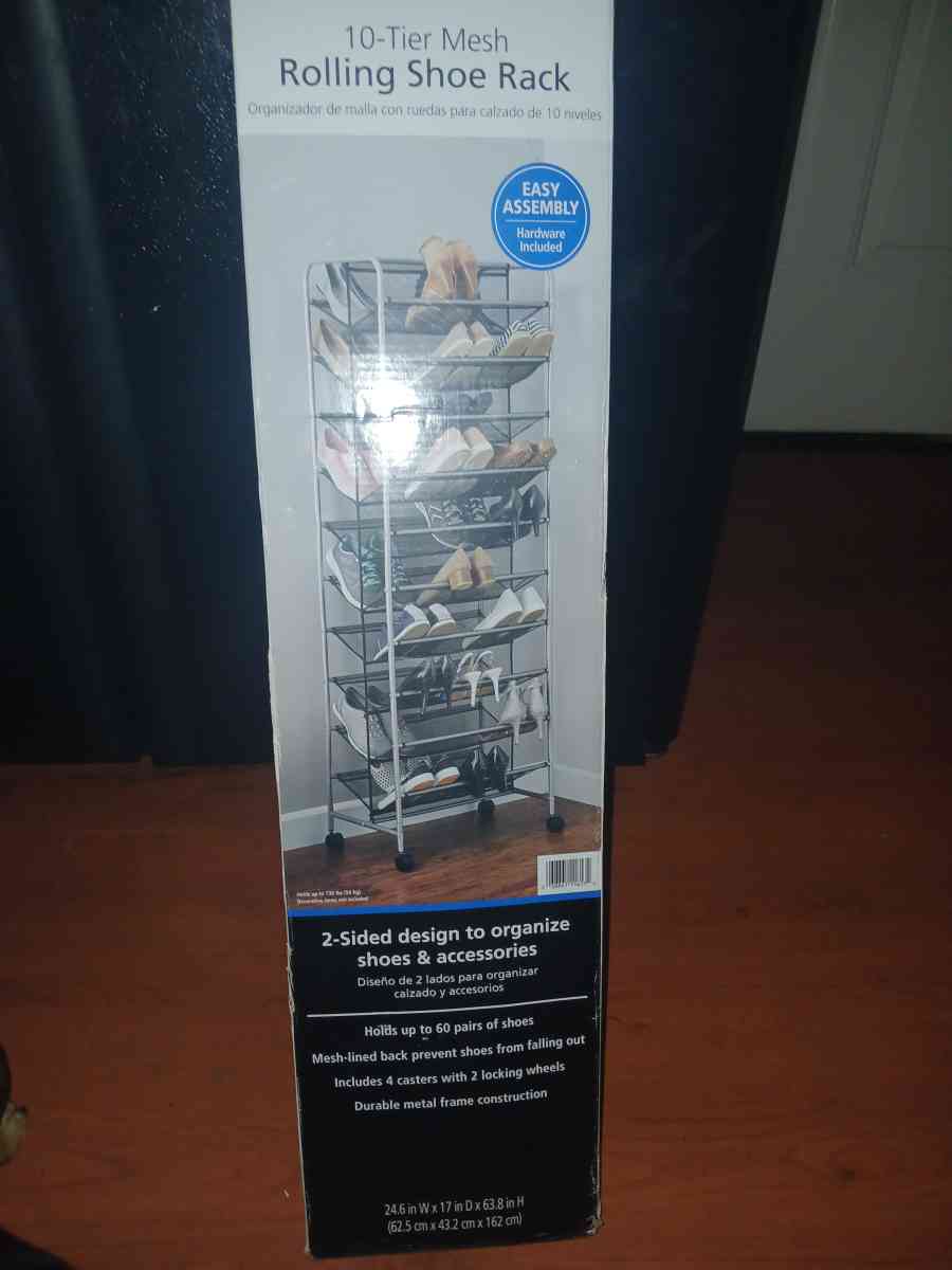 10 tier mes rolling shoe rack - Flint, Michigan