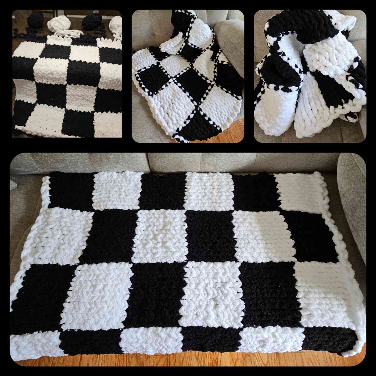 Checkered Chenille Throw - Durham, North Carolina - FleaMarketBay