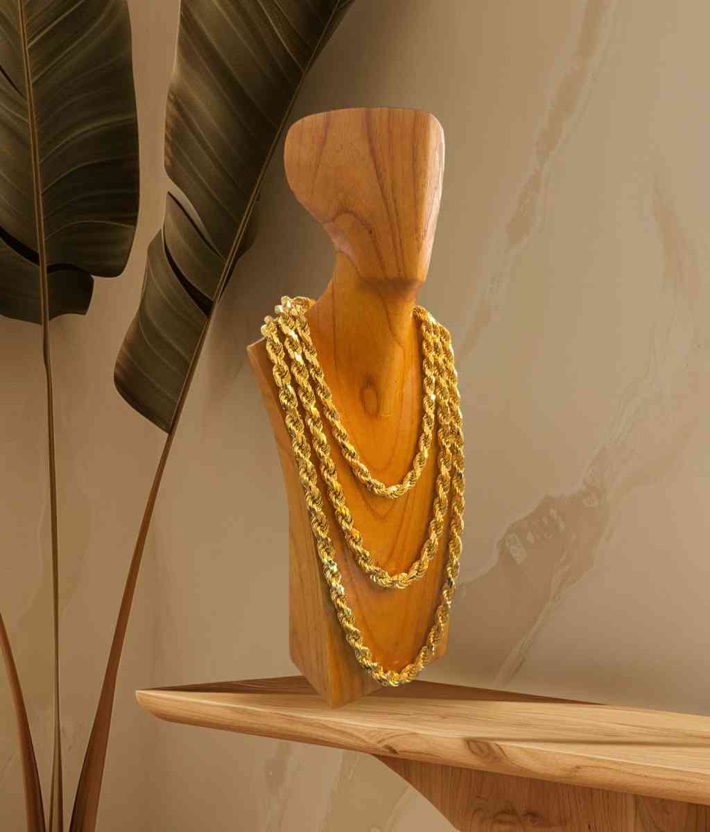 Luxury Diamond cut solid rope gold over silver chains - Honolulu, Hawaii - FleaMarketBay