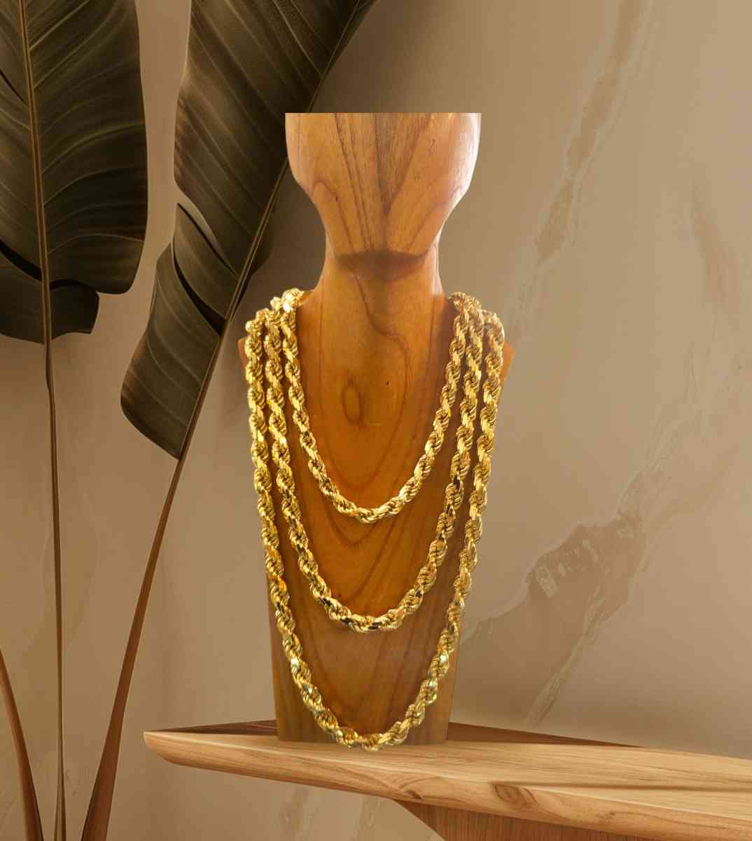 Luxury Diamond cut solid rope gold over silver chains - Honolulu, Hawaii - FleaMarketBay