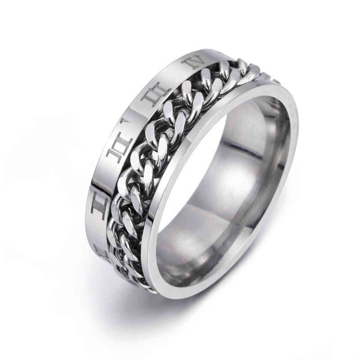 Roman Letter Chain Rings Men Digital Titanium Steel Ring - Vancouver, Washington - FleaMarketBay