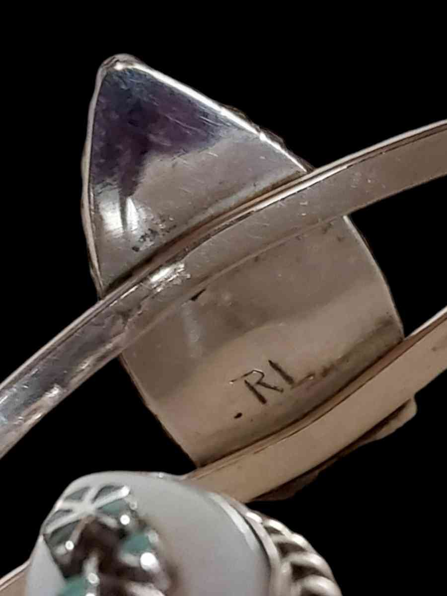 Native American Handmade Sterling Silver Mother of Pearl - Elkhart, Texas - FleaMarketBay