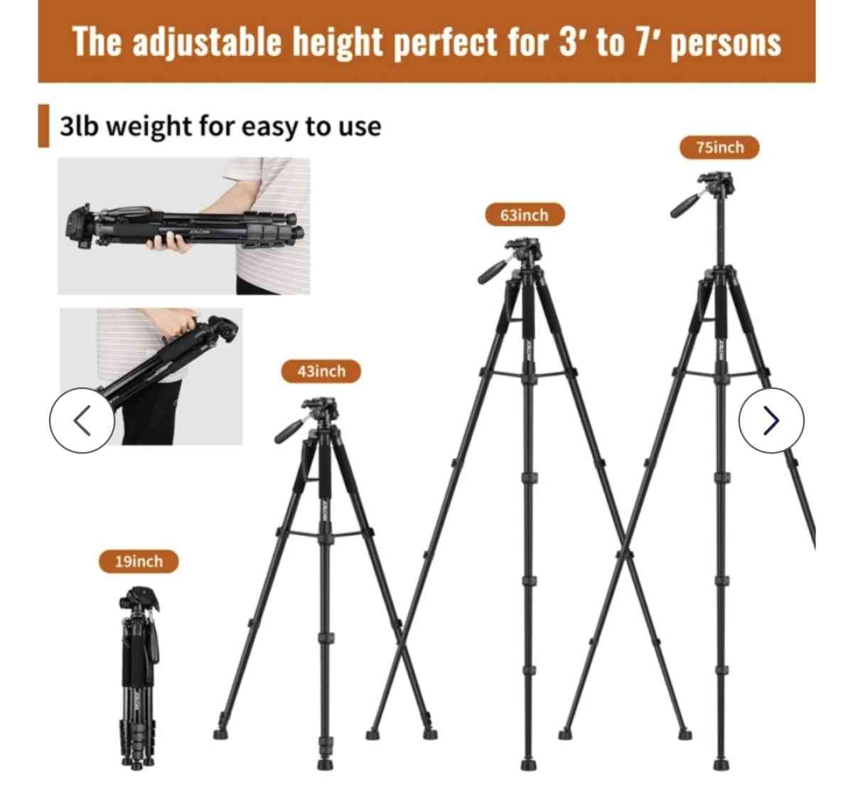 JOILCAN 75 Camera Tripod Tripod for Camera Stand - Athens, Alabama - FleaMarketBay