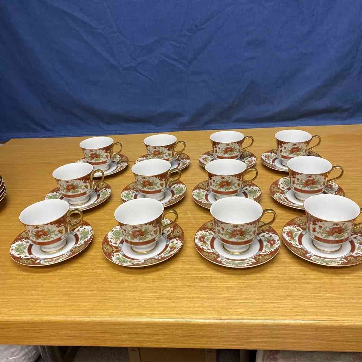 12 Sets Sango China Kyoto Footed Cup  Saucers  Japan - Brazoria, Texas - FleaMarketBay