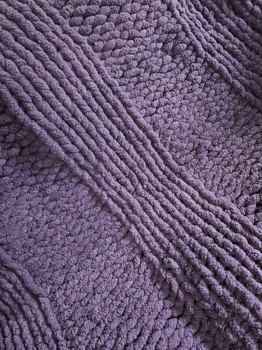Large Knit Purple Blanket - Durham, North Carolina - FleaMarketBay