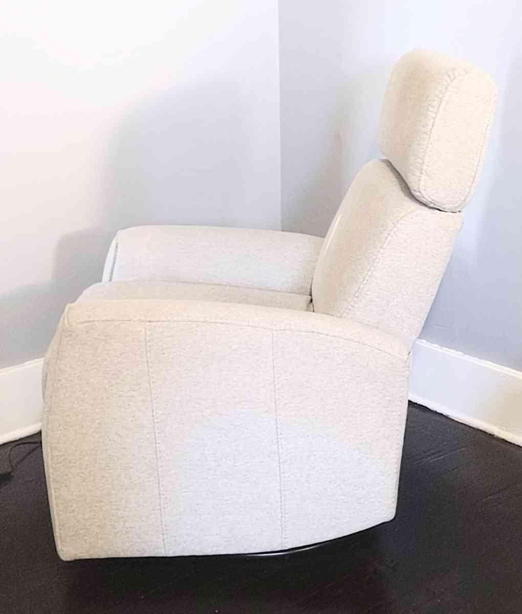 Theo Power Swivel Glider Recliner Linen Fabric Adj  Headrest - Detroit, Michigan - FleaMarketBay