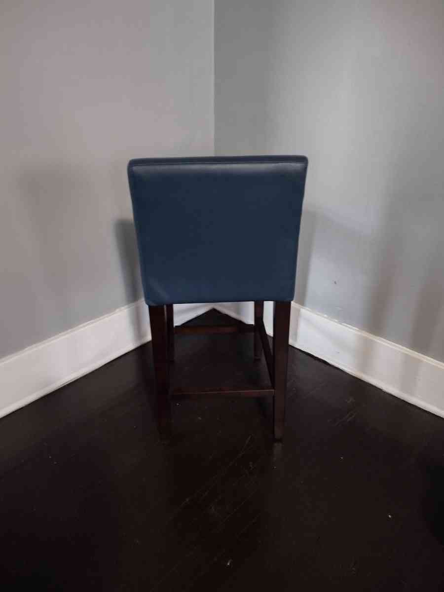 Elijah Dark Blue Faux Leather Bar Counter Stool Set of 2 - Detroit, Michigan - FleaMarketBay