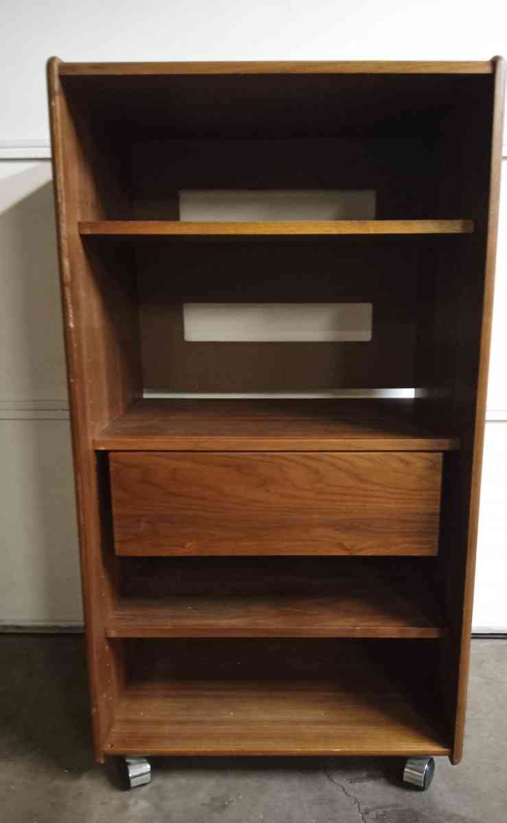 Solid wood Shelf on wheels with a drawer - Colorado Springs, Colorado - FleaMarketBay