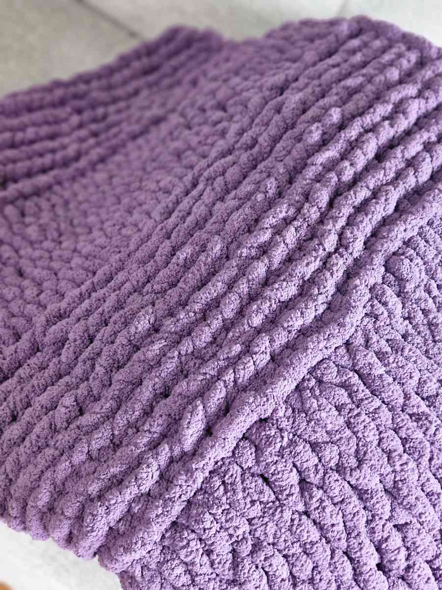 Large Knit Purple Blanket - Durham, North Carolina - FleaMarketBay