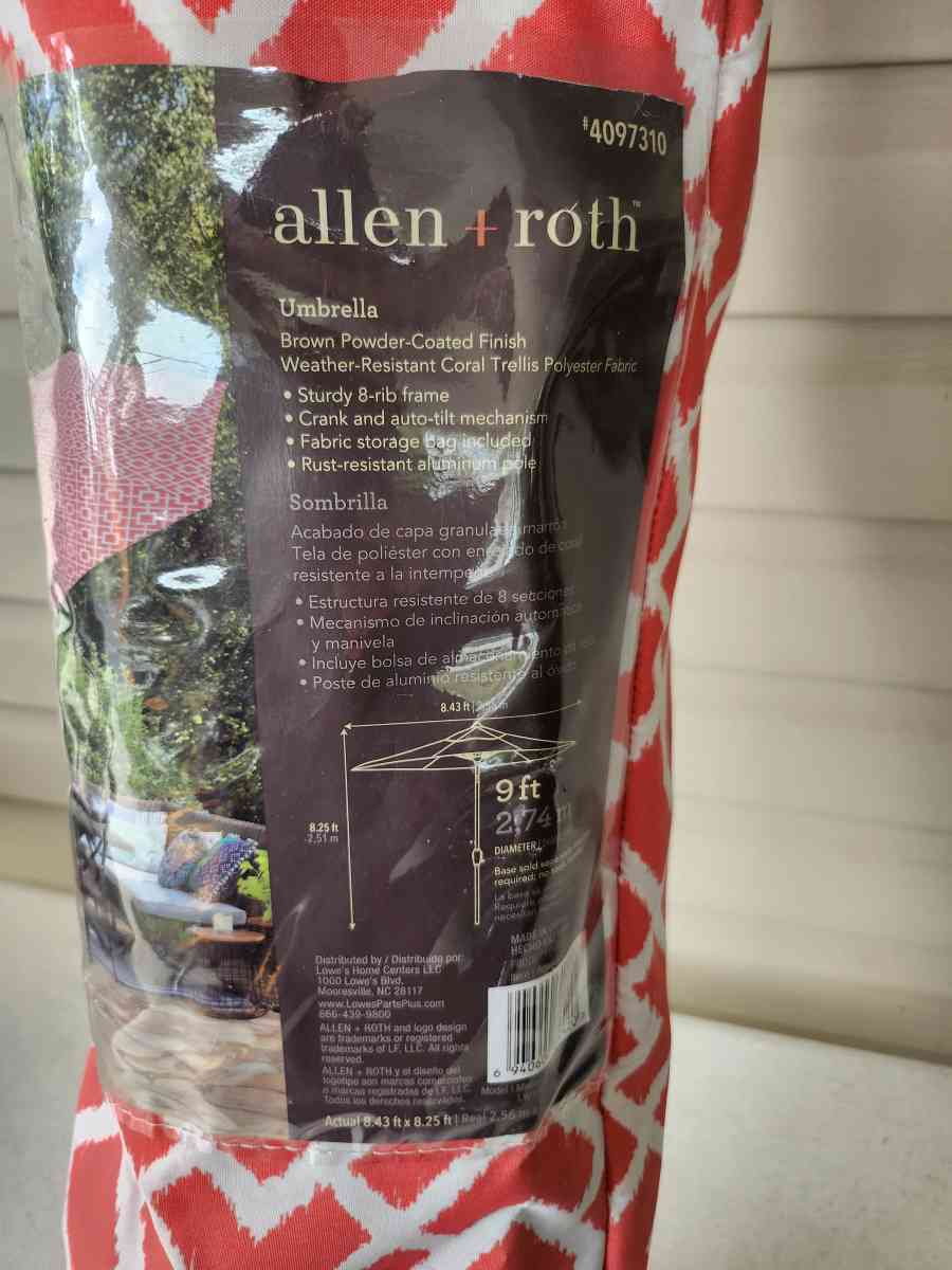 Allen Roth Outdoor Patio Table Umbrella - Homosassa, Florida - FleaMarketBay