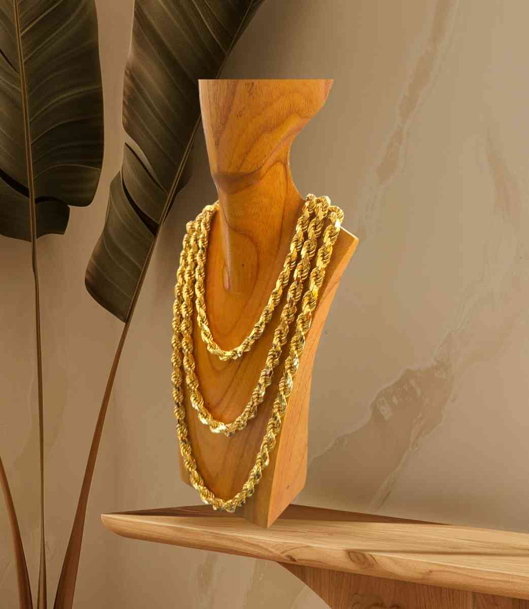 Luxury Diamond cut solid rope gold over silver chains - Honolulu, Hawaii - FleaMarketBay