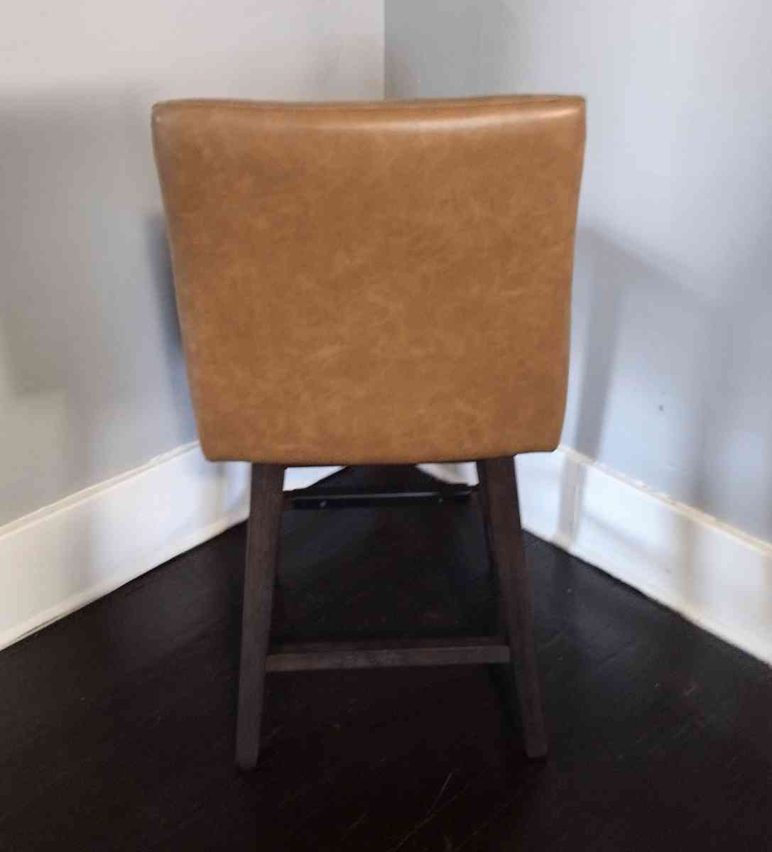 Lissa Saddle Brown Faux Leather Swivel Counter Stool - Detroit, Michigan - FleaMarketBay