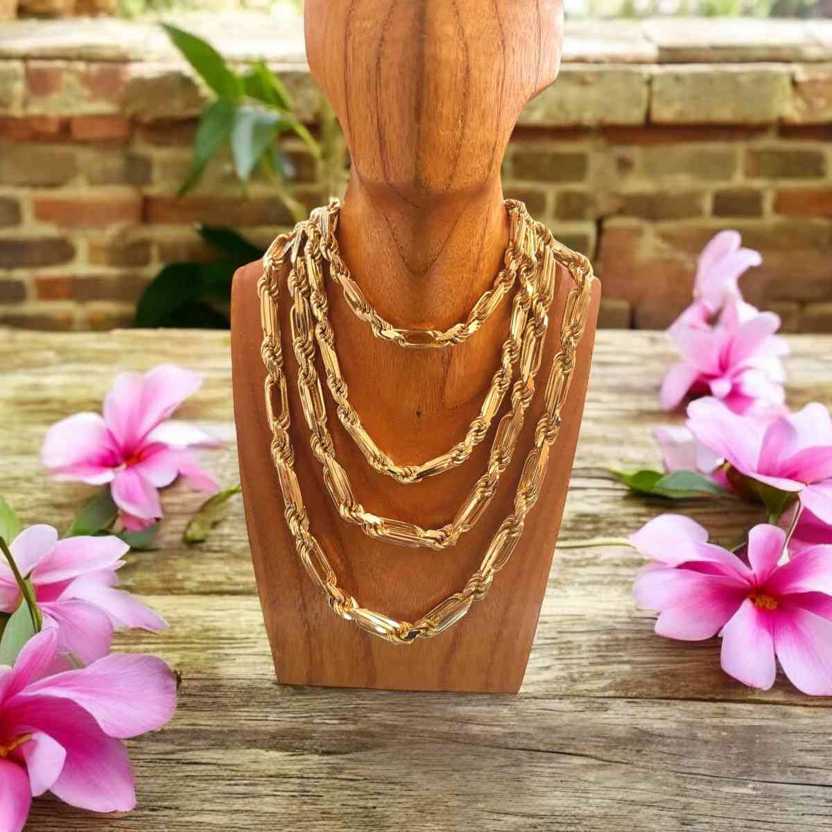 Luxury Italian Milano gold over silver chains available - Houston, Texas