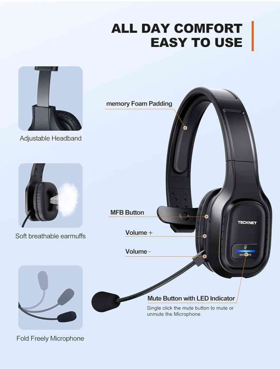 TECKNET Trucker Bluetooth Headphones - Athens, Alabama - FleaMarketBay