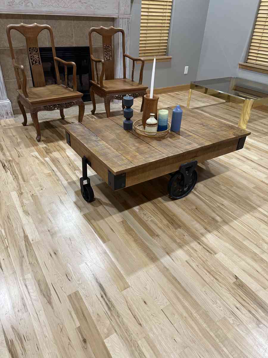 Vintage Industrial Rustic Coffee Table  Oak Finish - Portland, Oregon - FleaMarketBay