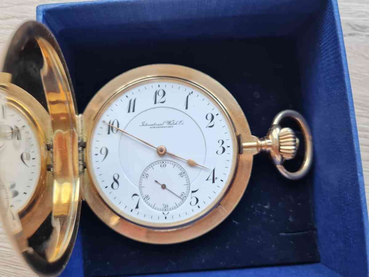 RARE FANCY HAND SOLID 14 K GOLD IWCSchaffhausen Pocket Watch - Addison, Michigan - FleaMarketBay