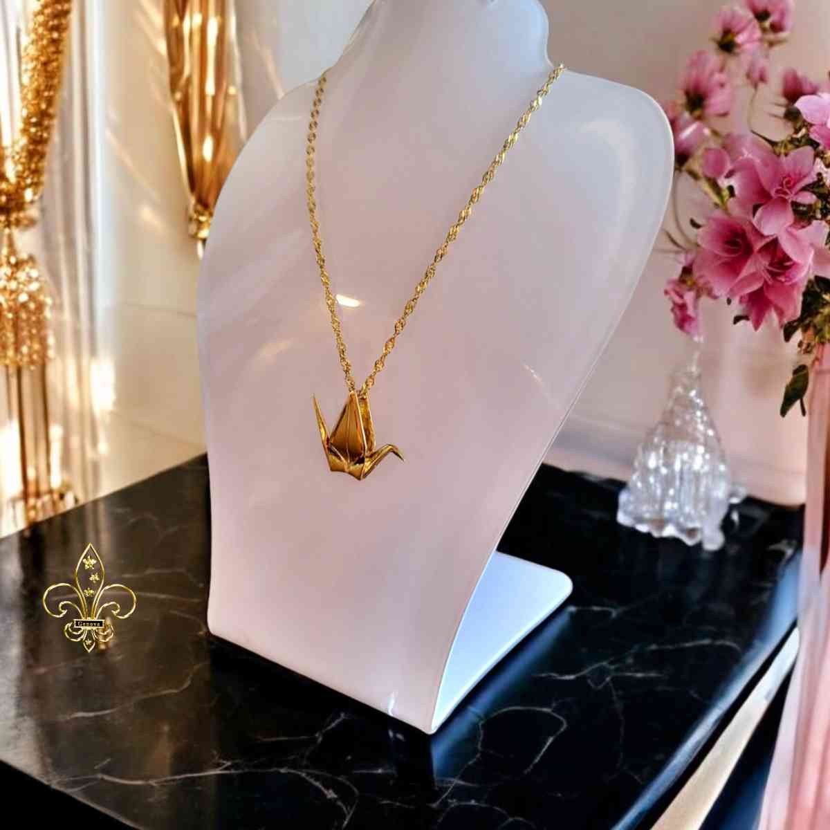 14 KT GOLD SOLID Crane pendat available - Honolulu, Hawaii - FleaMarketBay