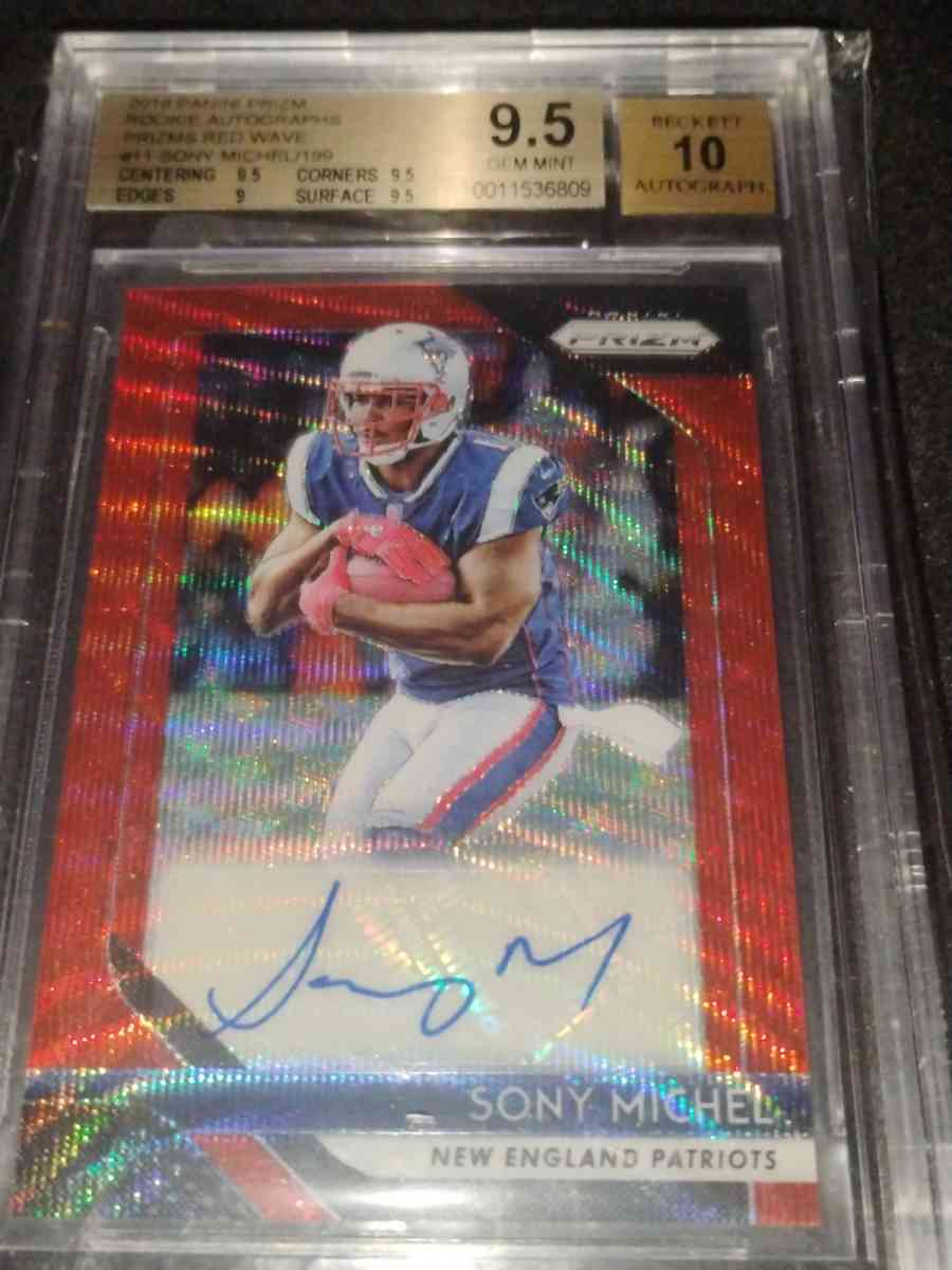 Sony Michel Graded Autograph Football Card - Edison, New Jersey