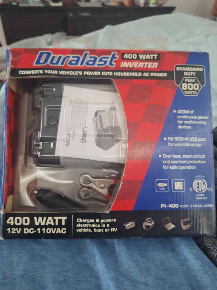 et power on the go with the Duralast 400 Watt Power Inverter - Riverside, California - FleaMarketBay