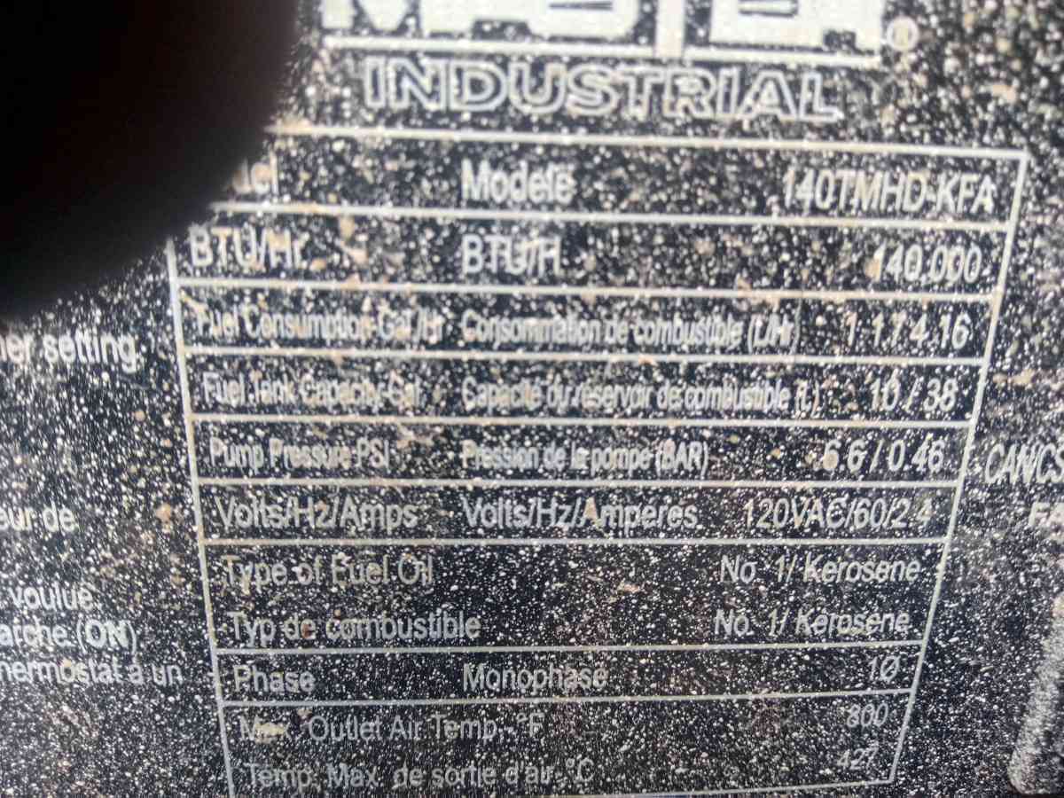 140000 BTU heater its a master diesel - Oregon City, Oregon - FleaMarketBay