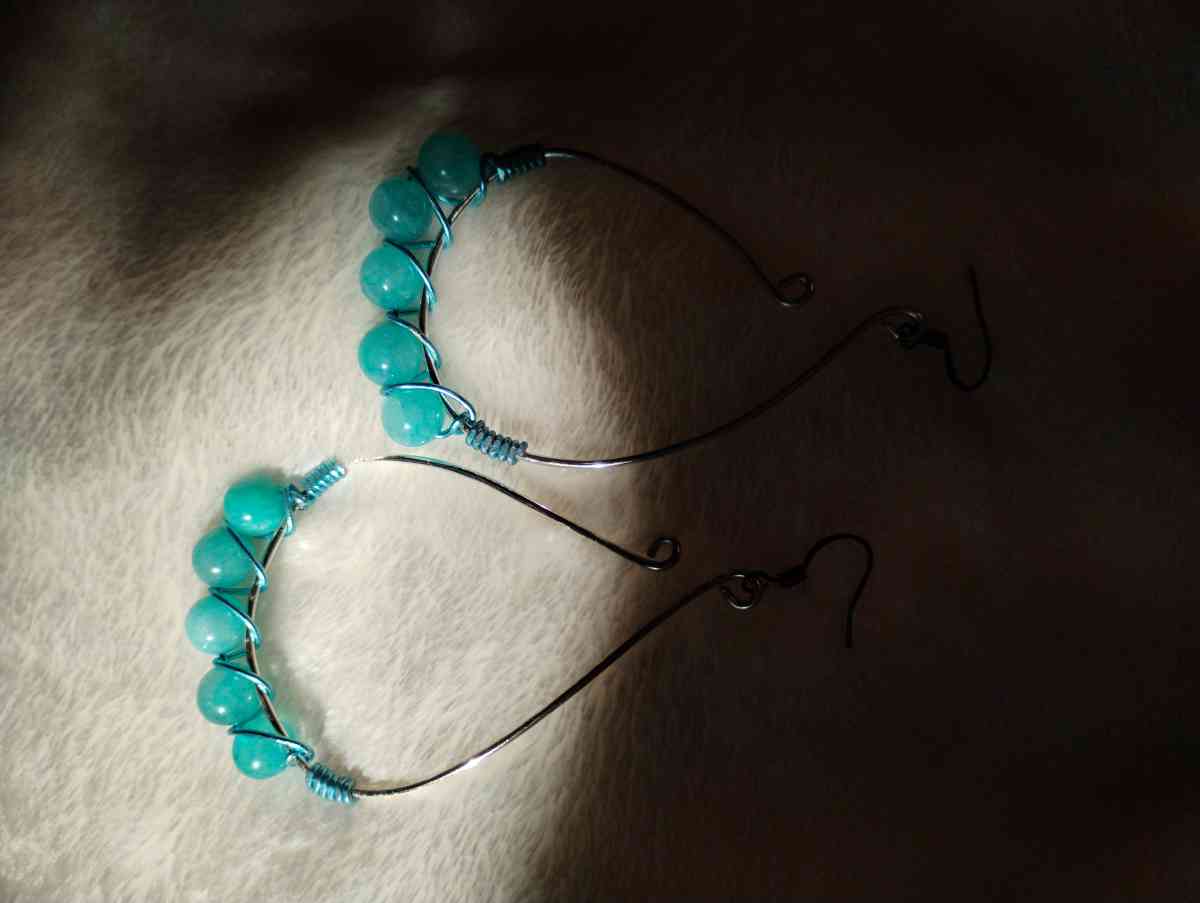 handmade recycled copper wire earrings - Atlanta, Georgia