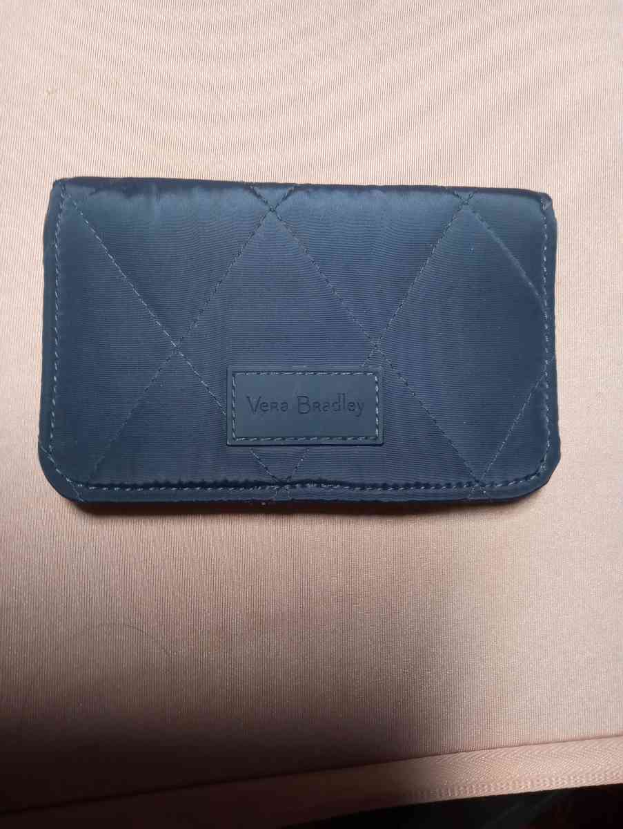Vera Bradley RIFD Navy Blue Zip Up Wallet - Bear, Delaware - FleaMarketBay