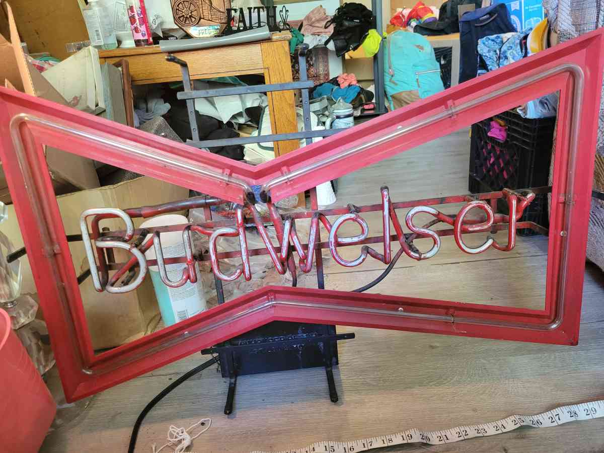 very rare vintage Budweiser neon beer Ad sign - Cleveland, Ohio - FleaMarketBay