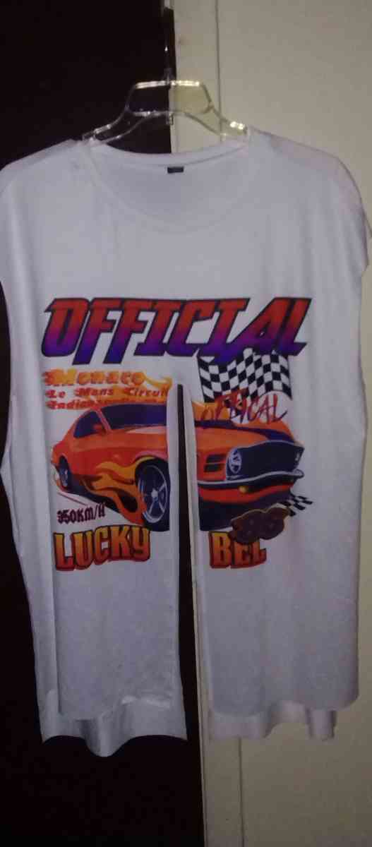Plus size 4X Graphic race car high split hem tank top - Wilson, North Carolina - FleaMarketBay