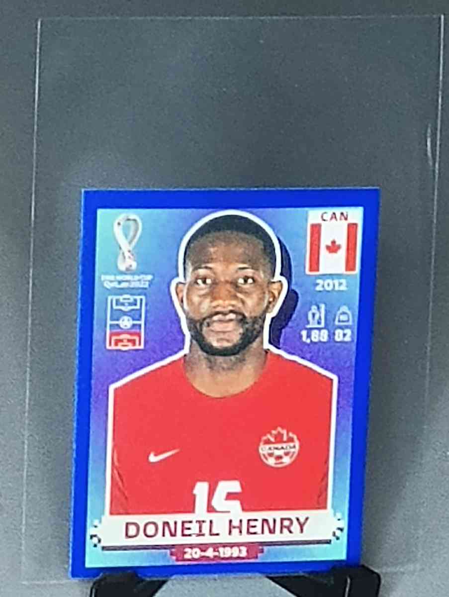 2022 world cup Qatar mini sticker blue border 6 players - Chatham, Illinois - FleaMarketBay