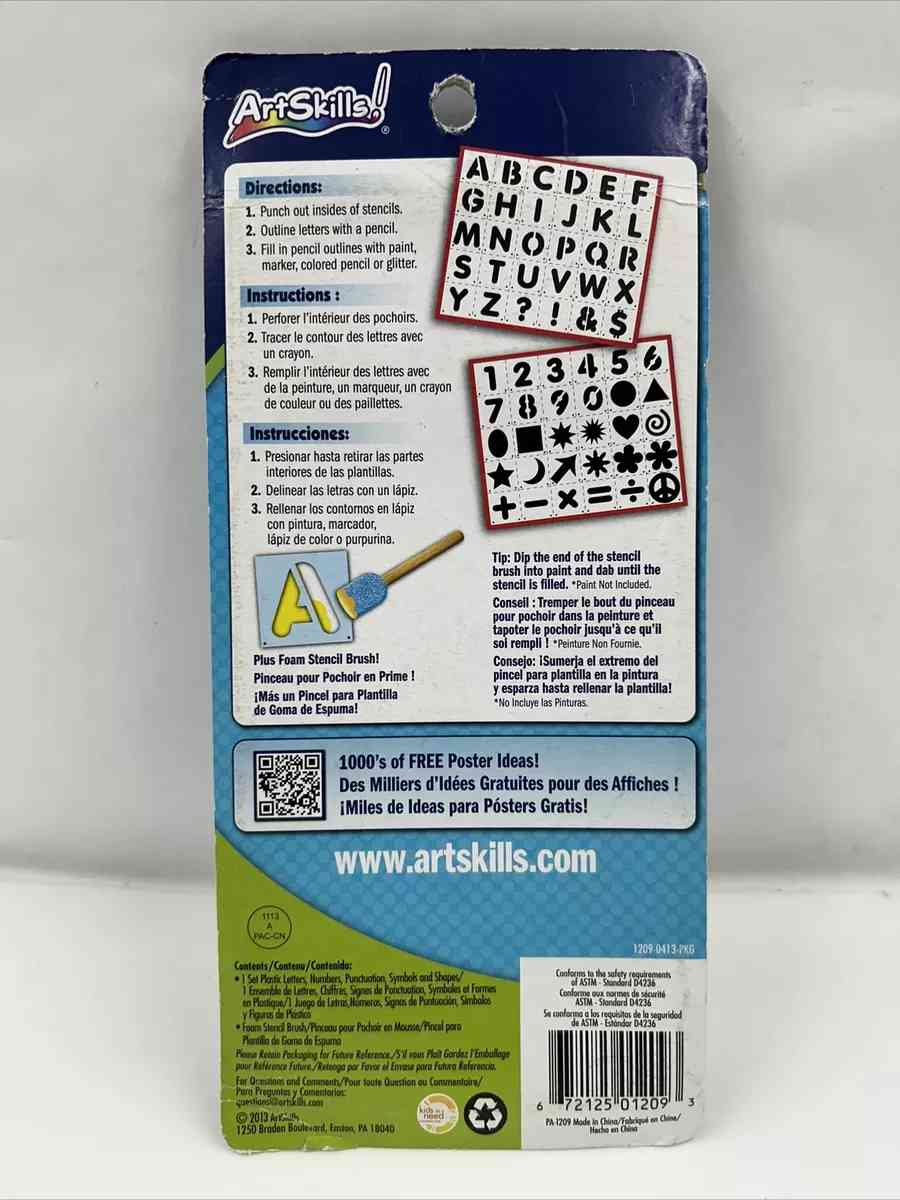 ArtSkills 225 Letter  Number Stencil 60 Pieces - Demopolis, Alabama - FleaMarketBay