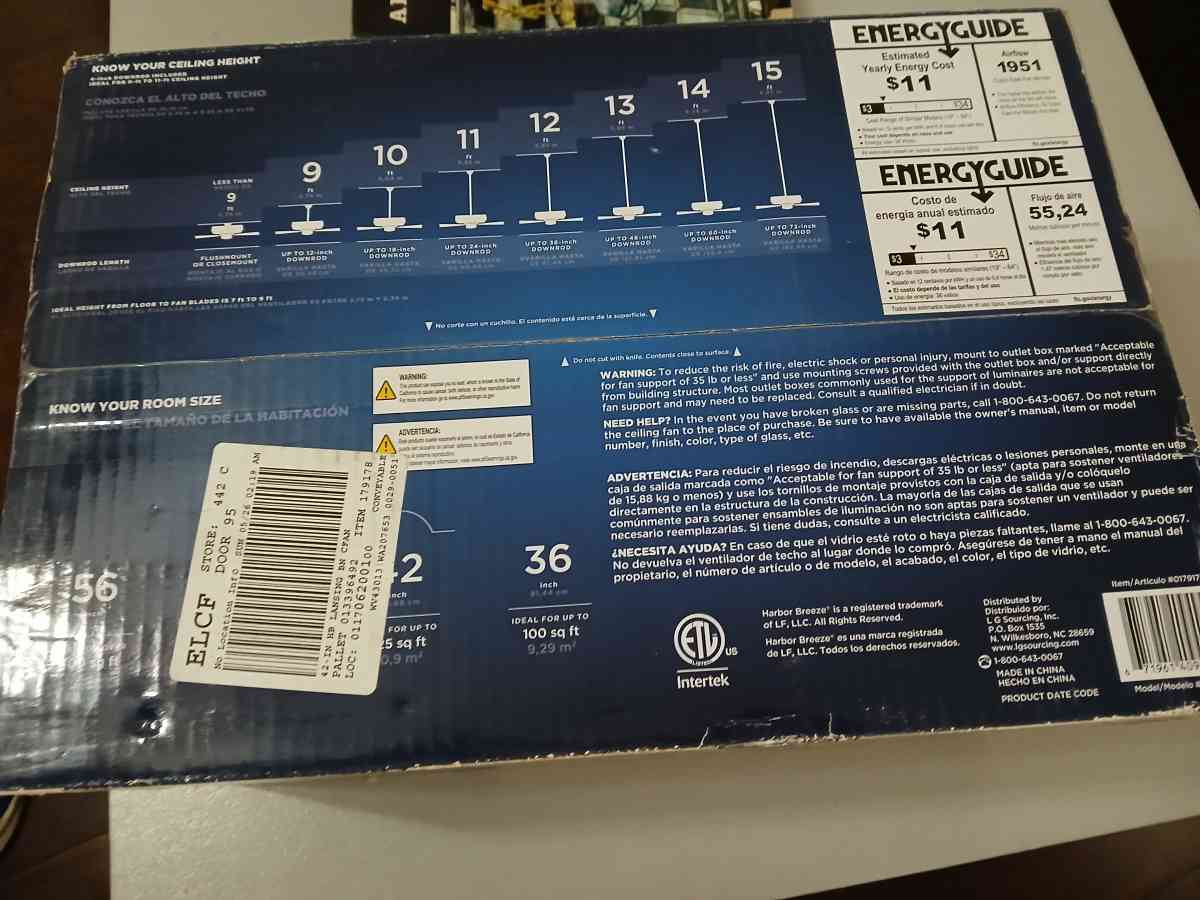 Harbor Breeze ceiling fan - Indianapolis, Indiana - FleaMarketBay