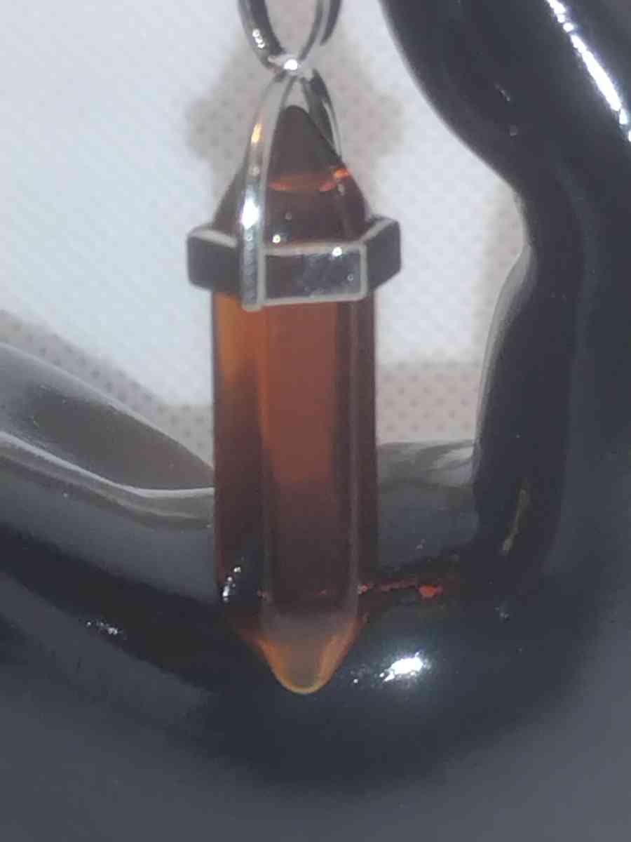 Amber Colored Glass Pendant Necklace - Roanoke, Virginia - FleaMarketBay