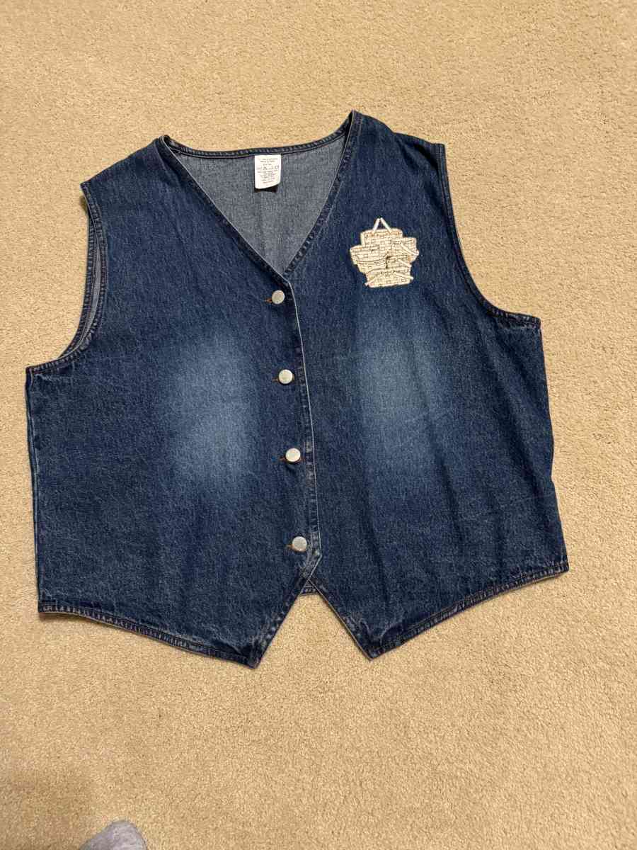 1046 New Womens Basket Decal Embroidered Denim Vest Blue Siz - Gallatin, Tennessee