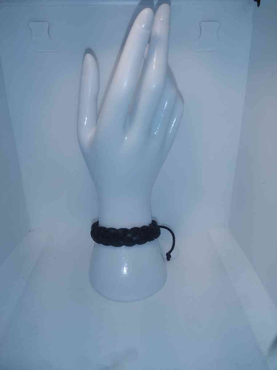 Faux Leather Bracelet braided black - Roanoke, Virginia - FleaMarketBay
